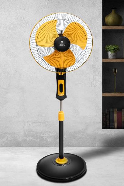 ULTICA 16 Inch Oscillating Pedestal Fan(Orange and Black) Anti Dust High Air Flow 400 mm Ultra High Speed 3 Blade Pedestal Fan