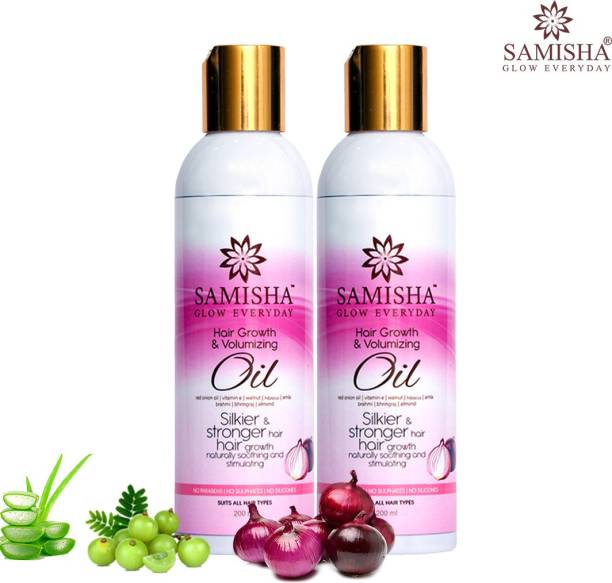 Samisha Organic Red Onion Hair Oil For Deep Nourishment & Shiny Hair(Pack of 2)200 ML Hair Oil