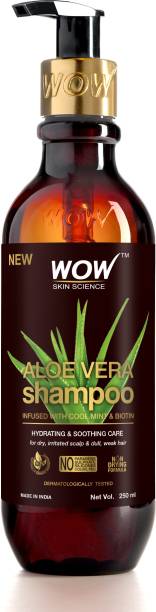 WOW SKIN SCIENCE Aloe Vera Shampoo For Hydration and Soothing Scalp for Dry Weak, Dull Hair