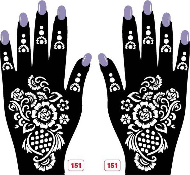 APCUTE Mehandi Henna Temperory Tattoo Design Stencils Sticker for Hand