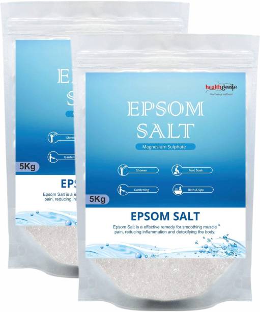 Healthgenie Epsom Bath Salt 10kg (5kg Pack of 2) For Muscle Ache & Pain Relief | Detoxifying