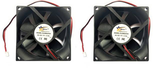 DHRUV-PRO 2pic 12V DC Fan 80X80X25MM Cabinet 3-Inch Square Cooling fan Cooler