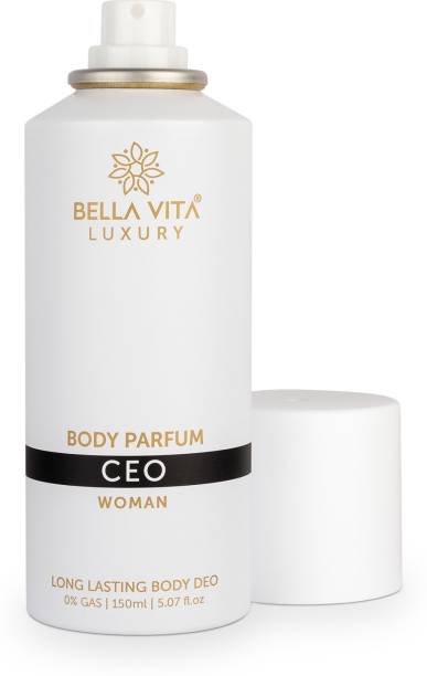 Bella vita organic CEO Body Parfum - Premium & Long Lasting Body Perfume DEO -Floral & Woody -150ml Body Spray  -  For Women