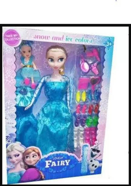 FASHIONEMPIRE Princess Elsa Fashion Doll With baby doll & accessories for girls (Multicolor)