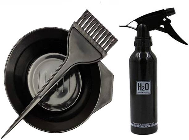 Calitate24 Hair Color Mixing Bowl & Hair Dye Brush Salon Coloring Kit with Spray Bottle Black Hairdye Mixing Bowl