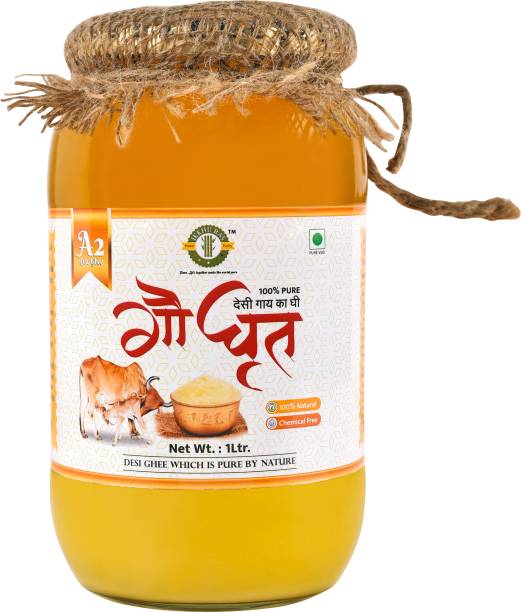 Ikkhu Ras Ikkhuras Pure A2 Ghee | Desi A2 Cow Cultured Ghee | Bilona Method | 1 kg Ghee 1000 g Mason Jar