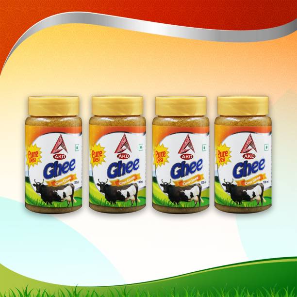 AKD Pure Cow Ghee 100 ml combo (pack of 4) 400 g Plastic Bottle