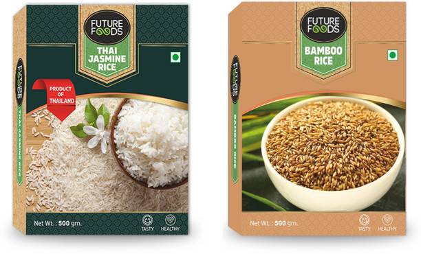 Future Foods Thai Jasmine Rice & Bamboo Rice - 500 gm each Jasmine Rice (Long Grain, Raw)
