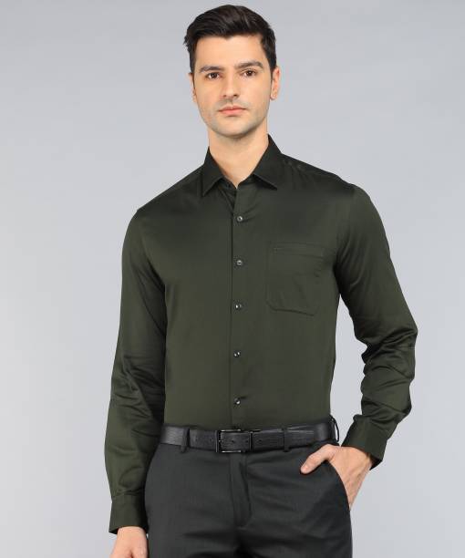 ARROW Men Solid Formal Green Shirt