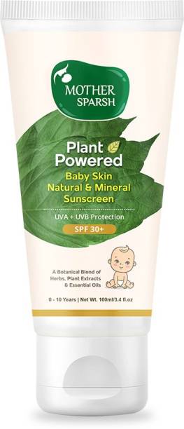 Mother Sparsh Natural Baby Sunscreen Lotion with Organic Ingredients, Plant derived - SPF 30+