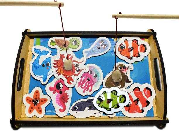 Minileaves 4 to 6 Year Boys and Girls Birthday Gift Wooden Magnetic Fishing toys
