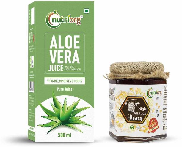 Nutriorg Aloevera Juice with Certified Organic High Altitude Honey Combo