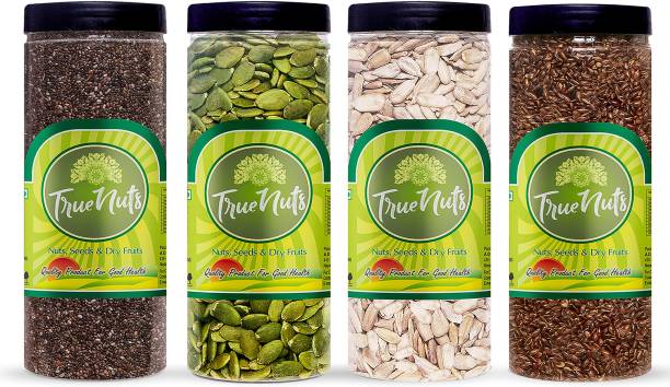 Truenuts Raw seeds Combo - Chia 200g, Pumpkin 200g, Sunflower 200g, Flax 200g