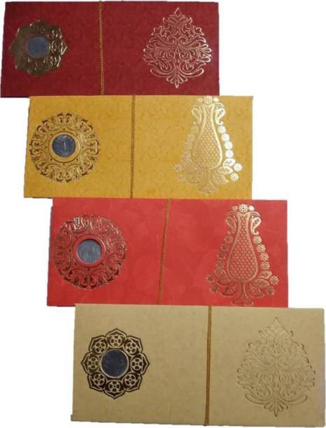 Sejas Collections |Pack of 40| Wedding Gift Envelope with 1 Rupee Coin, Money Cover Shagun Envelopes