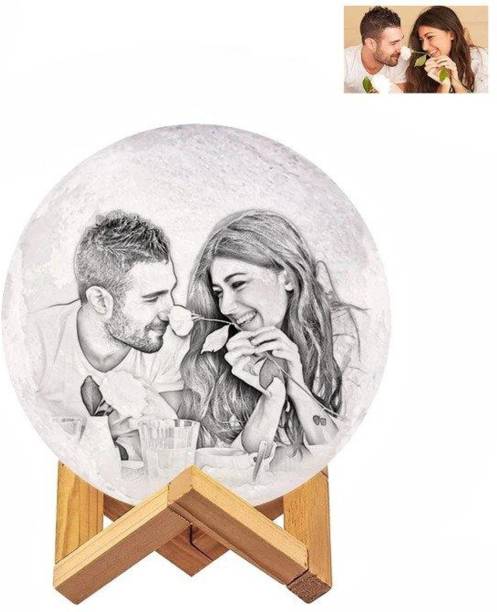 Modernart Personalized 3D Printed Photo Moon lamp 10 CM single colour Unique Personalized Gift for Friend, Husband, Wife, Boyfriend, Brother, Friends Night Lamp
