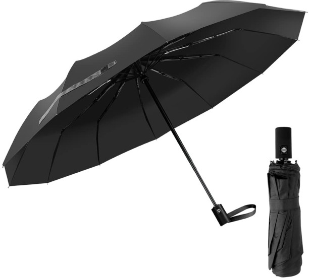 Moschino Folding Umbrella With Decorative Handle in Black Womens Accessories Umbrellas 