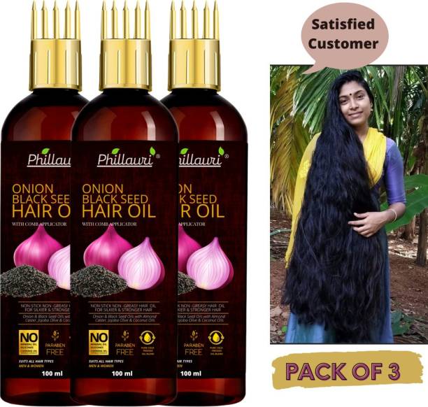 Phillauri Onion Hair Oil- Non Sticky hair oil for 2X Faster Hair Growth  Hair Oil