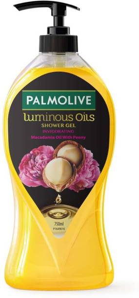 PALMOLIVE Luminous Oil Invigorating Body Wash, Gel Based Shower Gel 100% Natural Macadamia Oil - pH Balanced, No Parabens, No Silicones (Pump)