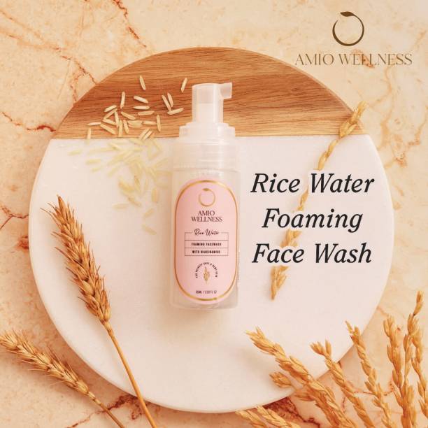 Amio Wellness Rice Water Foaming - for Acne Reduction & Exfoliation- 60ml Face Wash