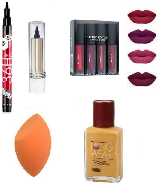 teayason Fashion Beauty Travel Makeup Kit for College Girls Women , Liquid Matte Red