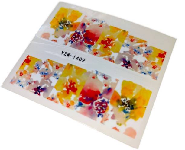 SENECIO® Colorful Holi YZW-1409 Nail Art Manicure Decals Water Transfer Sticker