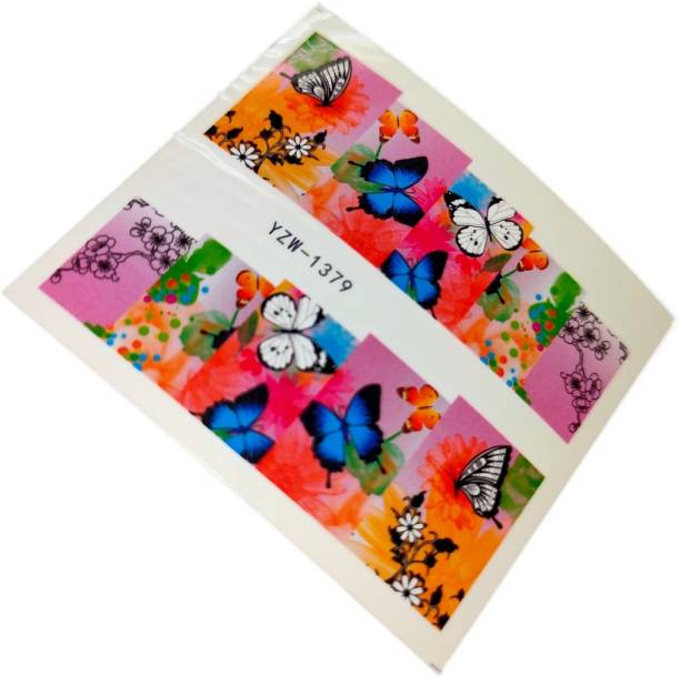 SENECIO® Butterflies YZW-1379 Nail Art Manicure Decals Water Transfer Sticker 1 Sheet