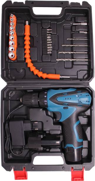 AEGON ACS-12V 10mm 12V Reversible Variable Speed Cordless Screwdriver Double Battery with 30 pcs Tool Kit Cordless Drill