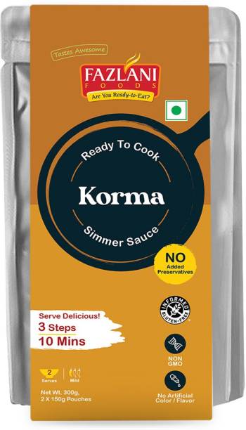 FAZLANI FOODS Ready to Cook Gravy Korma Sauce, Pack of 1 Certified Organic 300 g