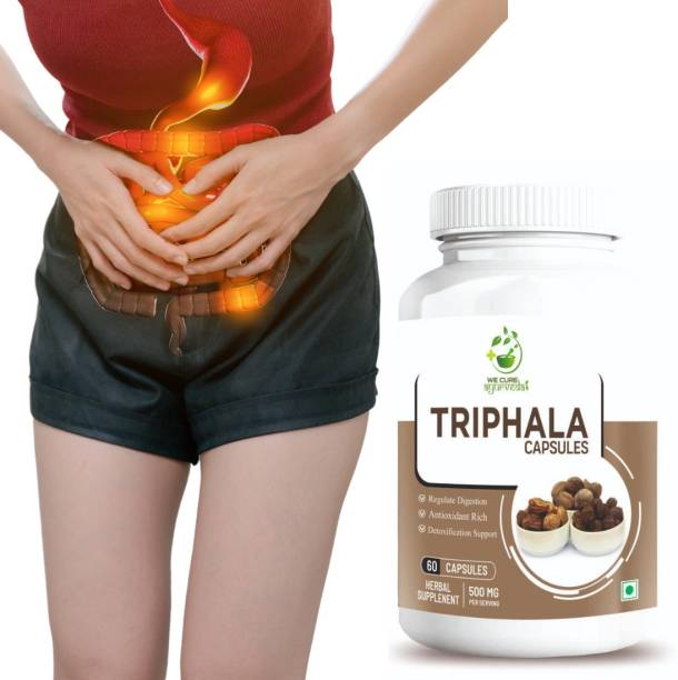wecureayurveda Organic Triphala Super Fusion, Support Healthy Digestion Cleanse 60 Capsules Natural Capsules