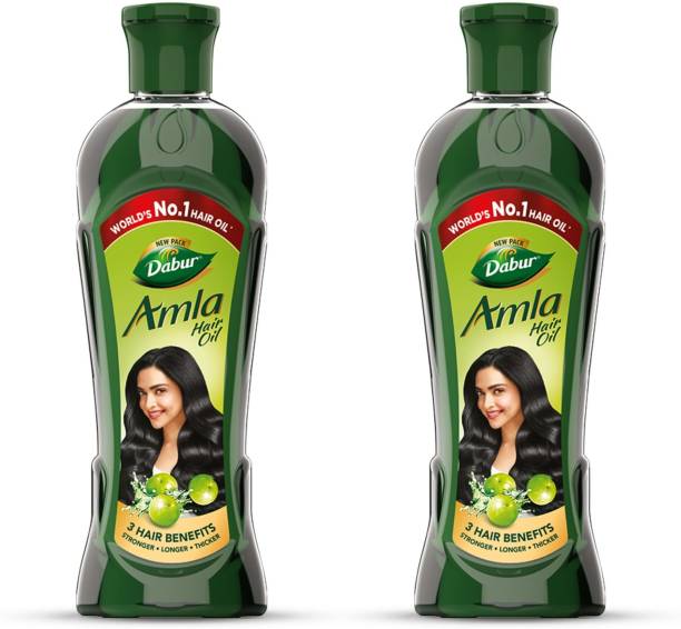 Dabur Amla Hair Oil for Long, Healthy and Strong Hair, 450 ml (Pack of 2) Hair Oil