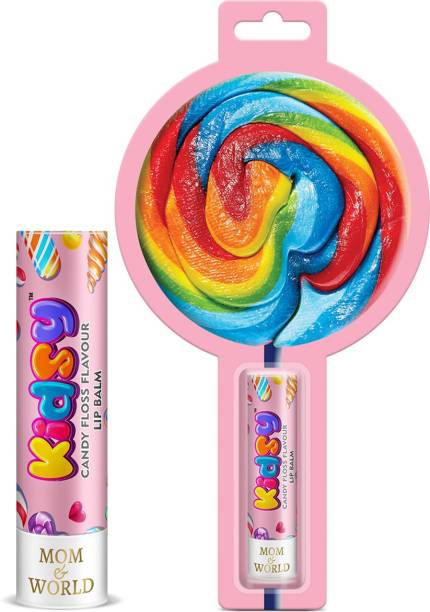Mom & World Kidsy Natural Candy Floss Lip Balm Dermatologically Tested Kids & Baby Lip Balm Candy Floss