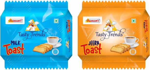 tasty trends Milk - Jeera - Combo of Sweet & Salty Bakery Rusk / Toast, Pack of 30, 2.1 Kg Milk, Jeera flavored Milk Rusk