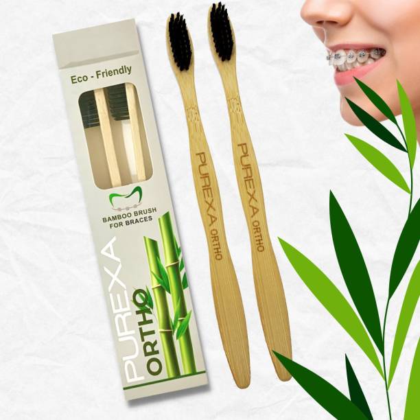 PUREXA Ortho Bamboo Charcoal Toothbrush for Braces Ultra Soft Toothbrush