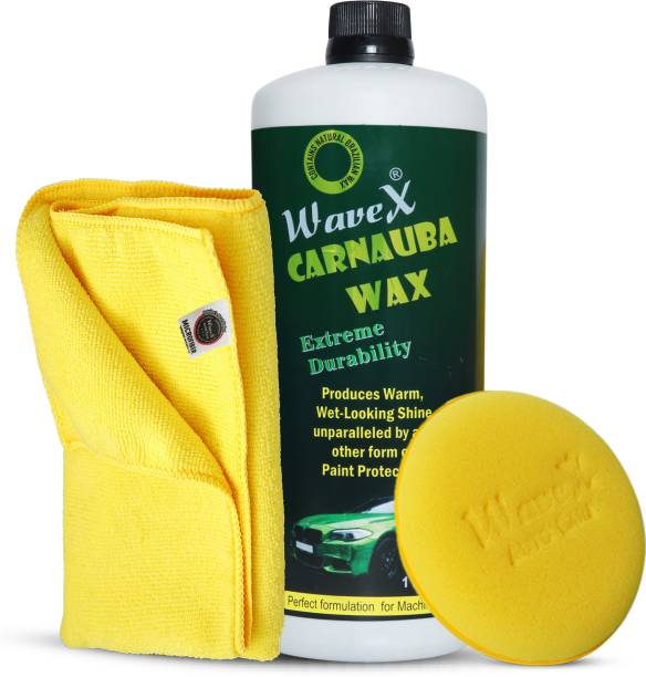 Wavex Brazilian Carnauba Wax Polish, Microfiber Cloth, Foam Applicator Pad Combo