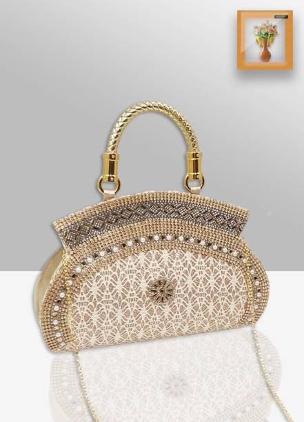 Party Beige  Clutch Price in India
