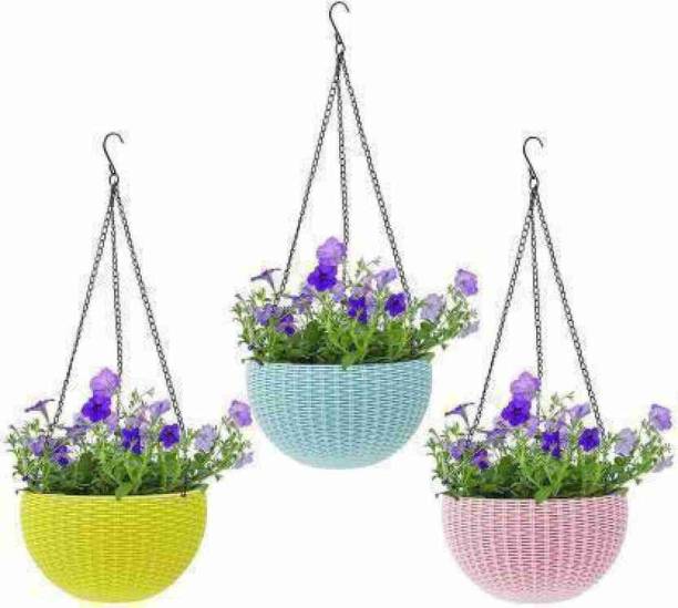 NASA Hanging hook chain flower basket (2pcs) Plastic Flower Basket