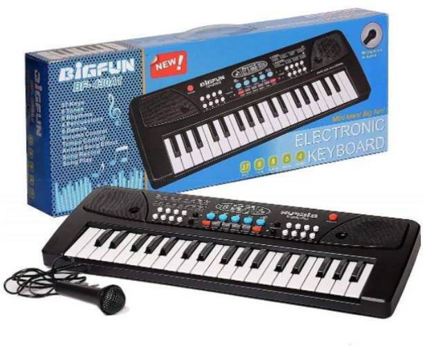 S Traders Electronic Piano Keyboard with 37 Keys and Microphone (Black)