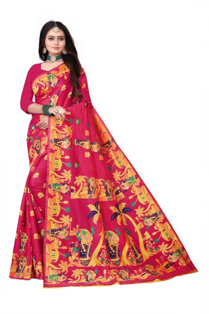 Anjani Self Design Jamdani Cotton Silk Saree