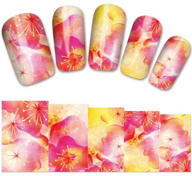 SENECIO® Sunshine Yellow YZW-1418 Nail Art Manicure Decal Water Transfer Sticker Sheet