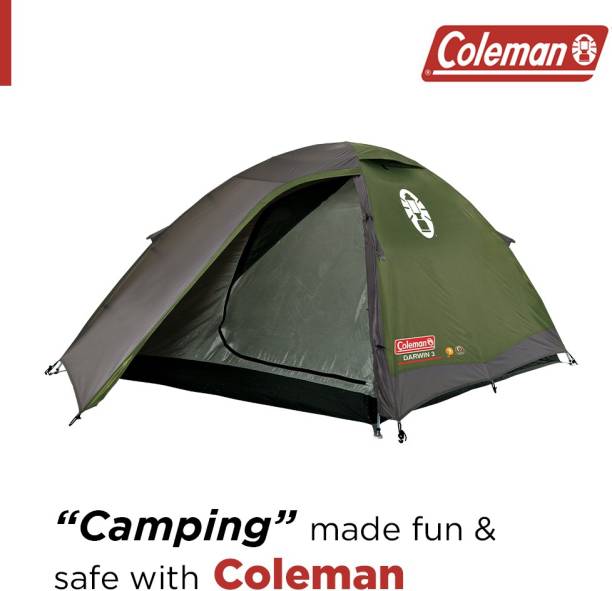 COLEMAN Darwin 3 Person Tent Tent - For 3 Adult Camping Tent & Suitable For All Seasons, Full WaterProof Flysheet