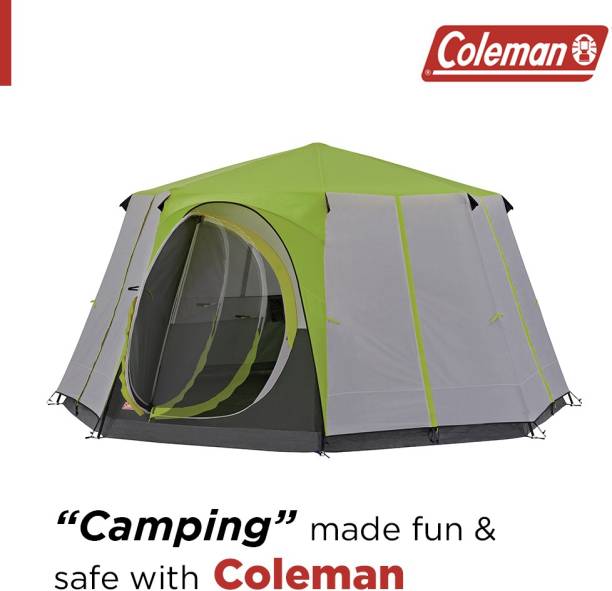 COLEMAN Cortes Octagon 8 Family Camping Tent with Wheeled Carry Bag Tent - For Camping Tent, 8 Person