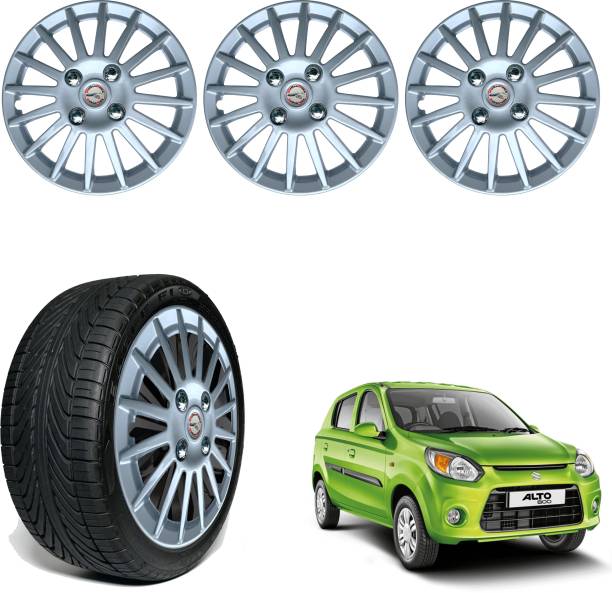 WolkomHome Car Wheel cap, Hub Cap 12 Inch Wheel Cover Multi Spike Silver CS02 Wheel Cover For Maruti Alto 800