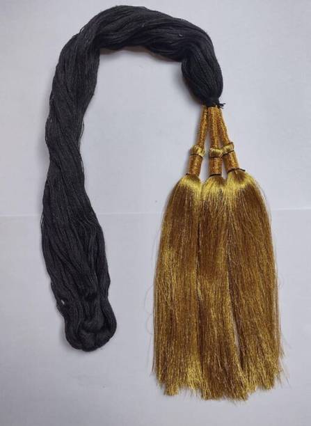 rituraj fashions Paranda Parandi Braid Tassles Hair Accessory (Golden) Braid Extension (Gold) Braid Extension