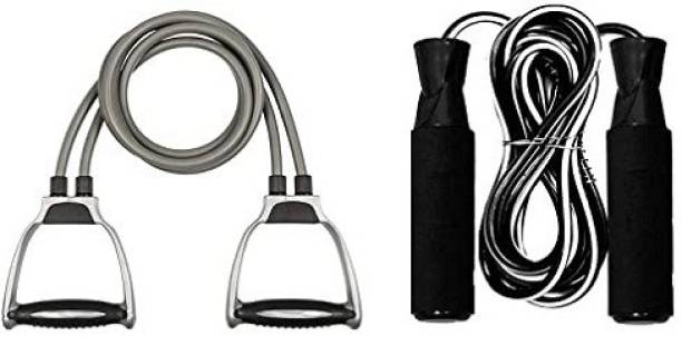 ADONYX Toning Tube & Skipping Rope Resistance Bands Pull Rope Elastic Fitness (Combo) Gym & Fitness Kit