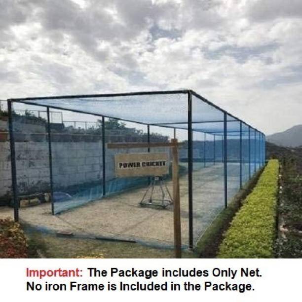 Amz Sports Nets 18ply Cricket Practice net10ft x 30ft Blue without iron cage only net. Cricket Net