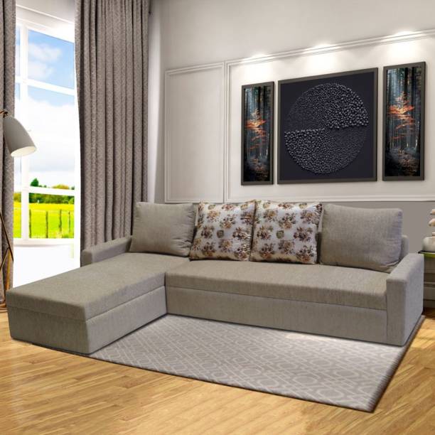 Flipkart Perfect Homes Porto L Shape Fabric 6 Seater  Sofa