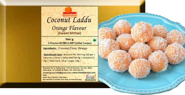 Mithaiwalaz Coconut Laddu Orange Flavour 500 g Box
