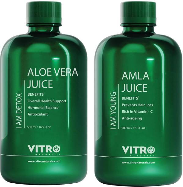 VITRO Premium Amla Juice & AloeVera Juice 500ml|BodyDetox & Antioxidant|RichinVitaminC