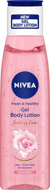 NIVEA Rose Water Gel Body lotion, 24H hydration, Non-St...