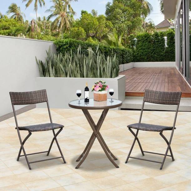 jiomee furniture Brown Premium Cane Table & Chair Set